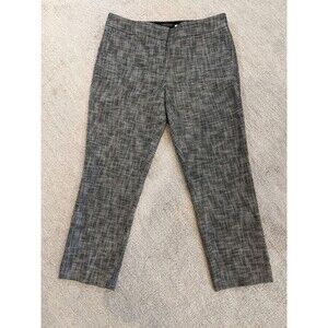 Ann Taylor Devin Fit Pants Women's 8P Black White Tweed Textured Ankle Trousers